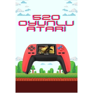 Mey İthalat® 520 Retro Oyunlu El Konsolu Atari Oyun Konsolu Taşınabilir