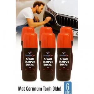 6 LI Siyah Tampon Boyası Solmuş ve Matlaşmış Tamponlar İçin Hızlı Yenileme