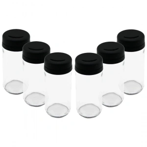 6 PCS CAM - 225ML BAHARATLIK - TUZLUK PLASTİK KAPAK (5047)