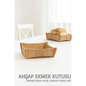 Mey İthalat® Ahşap Ekmek Kutusu - Doğal, Şık ve Fonksiyonel 722368