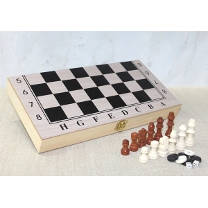 Ahşap Kutulu Satranç Tavla Seti Alk4022