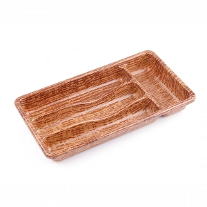 AHŞAP RENK - 4 BÖLMELİ ÇEKMECE İÇİ KAŞIKLIK 36X20CM (5047)