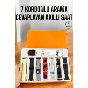 Mey İthalat® Akıllı Saat 7 Kordonlu Bildirim Görebilen Metal Kordon GPS Özelliği