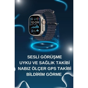 Mey İthalat® Akıllı Saat Bluetooth Bağlantılı NFC ve GPS Uyumlu Nabız Ölçer Sesli Görüşme