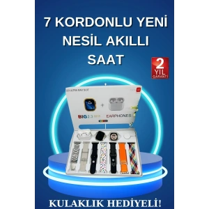 Mey İthalat® Akıllı Saat Bluetooth Kulaklık Adımsayar Sağlık Takibi Çağrı Cevaplama