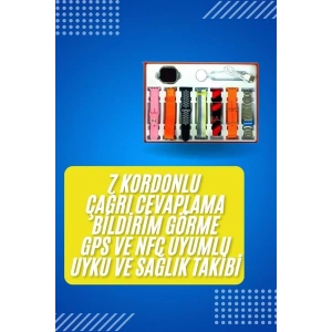 Mey İthalat® Akıllı Saat Çağrı Cevaplayabilen Unısex 7 Kordonlu Müzik Dinleme
