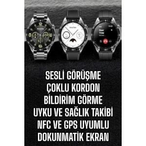Mey İthalat® Akıllı Saat Titreşimli Amoled Ekran Uyku ve Sağlık Takibi Sesli Görüşme