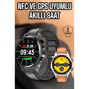 Mey İthalat® Akıllı Saat Titreşimli Pusula Nabız ve Tansiyon Ölçer NFC Uyumlu