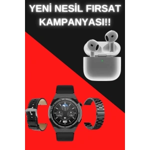 Mey İthalat® Akıllı Saat ve Kulaklık Seti Bildirim Görme Arama Cevaplama ANC Özelliği