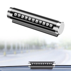 Alüminyum Kasa Siyah Renk Çevirmeli Araç Içi Telefon Numaratörü Park Oto Numaratörü (5047)