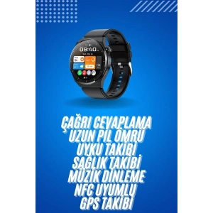 Mey İthalat® Amoled Ekran Metal Deri Silikon Kordonlu Uyku ve Sağlık Takibi