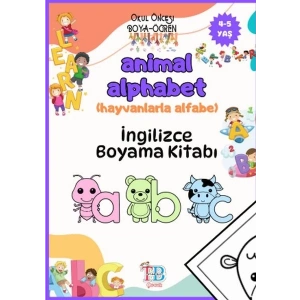 Animal Alphabet (Hayvanlarla Alfabe) Boyama Kitabı
