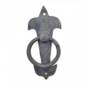 Antika Tarz Dekoratif Pirinç Lale Kapı Halkası - 165x70mm, Oksit