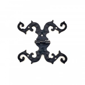 Antika Tarz Dekoratif Pirinç Süslü Menteşe - 100x90 Mm, Oksit