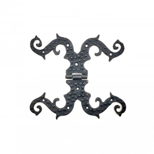 Antika Tarz Dekoratif Pirinç Süslü Menteşe - 190x170 Mm, Oksit