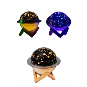 Mey İthalat® Aromaterapi Hava Nemlendirici Gece Lambası Uzay Model Satürn Oda Kokusu