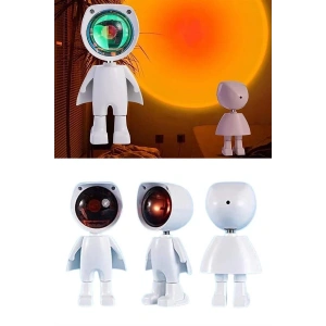 Mey İthalat® Astronot Işık Projektörü Gökkuşağı Projeksiyon Gece Lambası Hediyelik