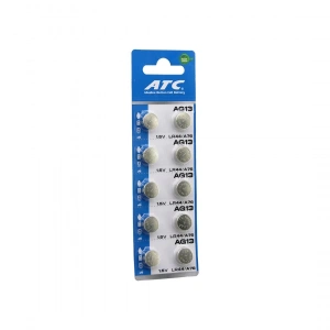ATC ALKALİNE BUTTON BATTERY AG13 LR-44/A76 DÜĞME PİL ALKALİN 1.5V 10LU KART (5047)
