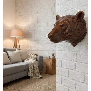 Mey İthalat® Ayı Başı Duvar Dekoru Modern Asılabilir Heykel 25x19 cm