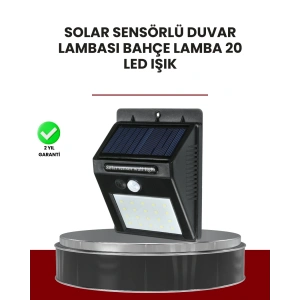 Mey İthalat® Bahçe ve Dış Mekanlar İçin Güneş Enerjili 20 LED Hareket Sensörlü Lamba