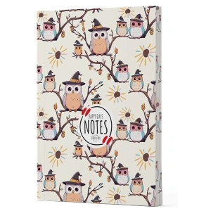 Baykuş 7 - Yan Boyamalı Çizgili Defter