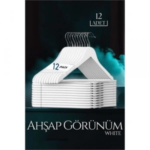 Beyaz Ahşap Görünüm 12 li Askı Seti Schönbuch Design