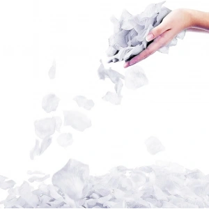 Beyaz Renk Gül Yaprağı Şekilli Konfeti 10 Paket 1000 Adet