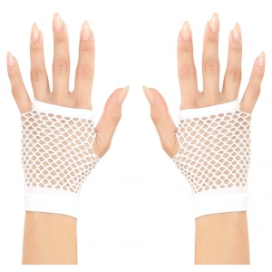 Mey İthalat®  Beyaz Renk Kısa Boy Fileli Örgü Eldiven