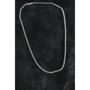 316L Çelik Burgu Zincir Model Gümüş Renk Erkek Kolye