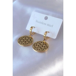316L Çelik Gold Renk Lotus Model Kadın Küpe