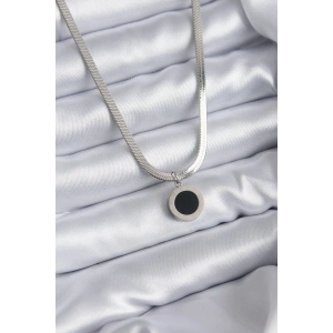 316L Çelik Gümüş Renk İtalyan Zincir Model İşleme Detay Kadın Kolye