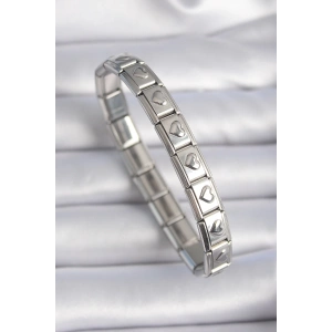 316L Çelik Gümüş Renk Kalp İşleme Nomination Charm Bileklik