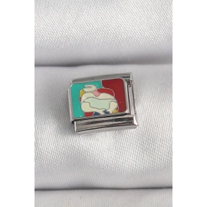 Mey İthalat® 316L Çelik Gümüş Renk Renkli Portre Model Nomination Charm