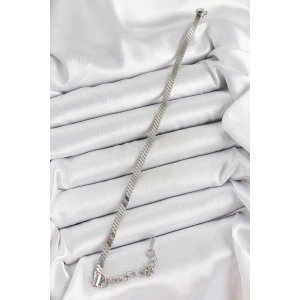 316L Çelik Gümüş Renk Yassı Zincir Model Kadın Bileklik