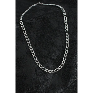 316L Çelik Kalın Figaro Zincir Model Gümüş Renk Erkek Kolye