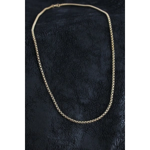 Mey İthalat® 316L Çelik Örme Zincir Model Gold Renk Erkek Kolye