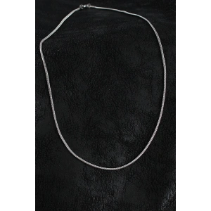 Mey İthalat® 316L Çelik Örme Zincir Model Gümüş Renk Erkek Kolye