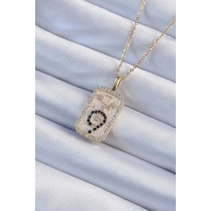 316L Çelik Zincir Altın Renk Zirkon Taşlı Minimal Papatya Figürlü Tarot Kolye