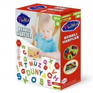 Mey İthalat® Ahşap Kasalı Renkli Harfler 33 Parça