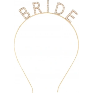 Altın Gold Renk Bekarlığa Veda Kristal Taş Bride Tacı İthal 16x10 cm