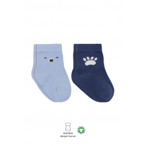 Mey İthalat®   2Li Bear Penye Soket Çorap 10116 Mavi