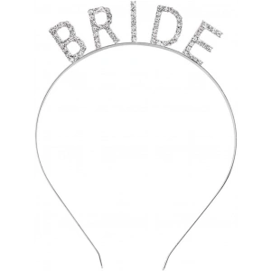 Gümüş Renk Bekarlığa Veda Kristal Taş Bride Tacı İthal 16x10 cm