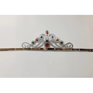 GümüşRenkPlastikPrensesTacıKraliçeTacı60cm