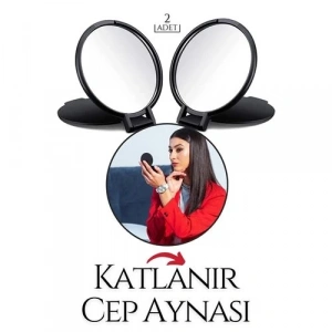 Mey İthalat® Katlanabilir İkili Cep Aynası Seti – Ultra Net Cam & Ergonomik Kompakt Tasarım