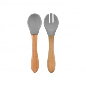 Mama Kaşığı ve Çatal Seti Powder Grey
