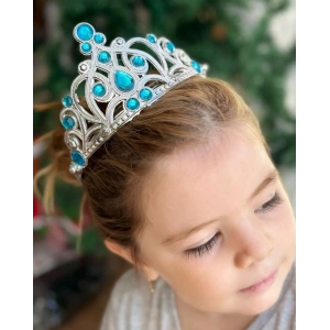 MaviTaşlıElsaÇocukTacıPrensesTacıKraliçeTacı16x14cm