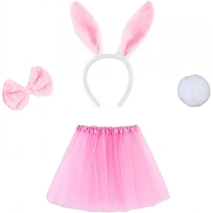 Nessiworld  Tavşan Tacı Eteği Papyonu ve Kuyruk Kostüm  Seti Pembe Renk Çocuk Boy