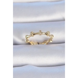 Pirinç Gold Renk Zirkon Taşlı Kadın Yüzük