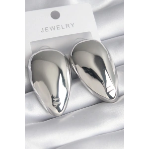 Pirinç Gümüş Renk Badem Model Kadın Küpe