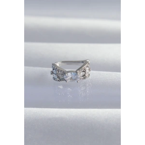 Pirinç Gümüş Renk Zirkon Taş Kaplama Earcuff Küpe